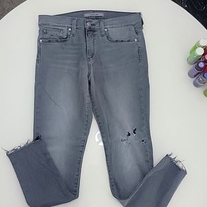 Joes Jeans distressed grey ankle jeans